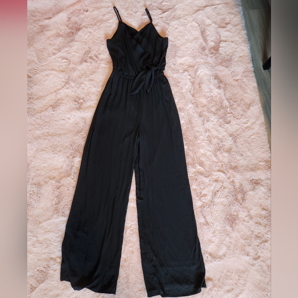 Express black wide leg jumpsuit